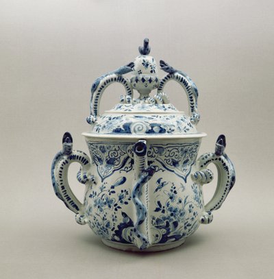 Pot à posset en faïence de Lambeth, bleu et blanc, vers 1695 - English School